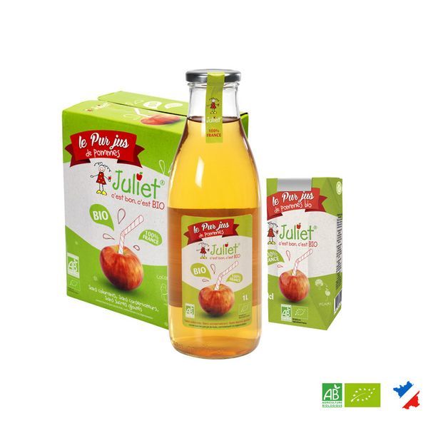 Pure organic apple juice with no added sugar
